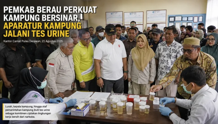 Pemkab Berau Perkuat Kampung Bersinar, Aparatur Kampung Pulau Derawan Jalani Tes Urine