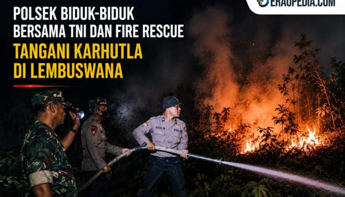 Polsek Biduk Biduk Bersama TNI Dan Fire Rescue Tangani Karhutla Di Lembuswana