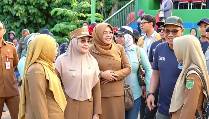 Bupati Sri Juniarsih Mas Buka Turnamen Sepak Bola HUT Ke-99 Kampung Biatan Ilir