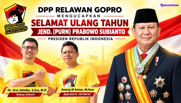 DPP Relawan GOPRO Ucapkan Selamat Ulang Tahun Ke-75 kepada Presiden Prabowo Subianto